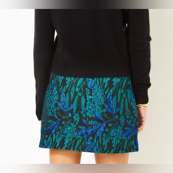 Lilly Pulitzer Redmond Mini Skirt Floral Blue Green NWT - Picture 2 of 5
